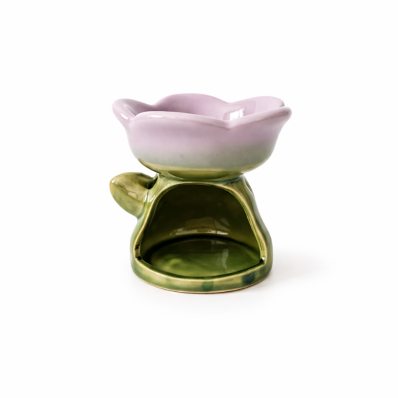 Flower Shaped Ceramic Oil Burner – Decorative Aromatherapy Burner - 1