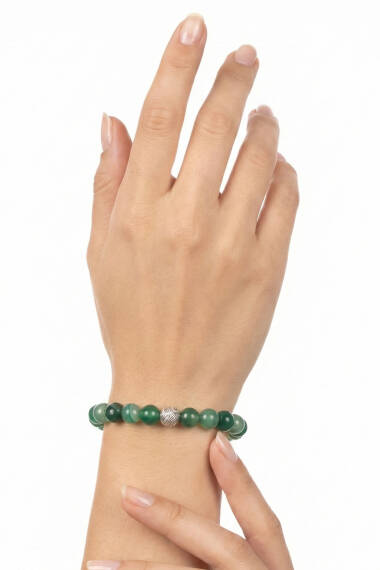 Grünes Achat Natursteinarmband - 2