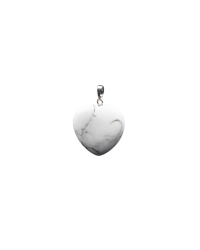 Heart-Shaped Howlite Stone Pendant - 