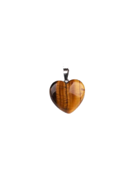 Heart-Shaped Tiger’s Eye Stone Pendant - 