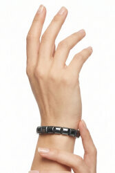 Hematit Doğal Taş Rolex Bileklik (Büyük Kare) - 3