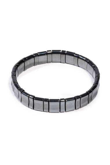 Hematite Natural Stone Rolex Bracelet (Classic): - 1