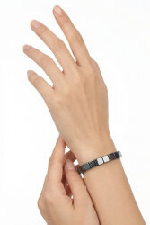 Hematite Natural Stone Rolex Bracelet (Medium Square) – Stylish Unisex Bracelet - 3