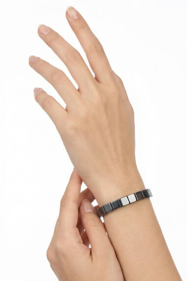 Hematite Natural Stone Rolex Bracelet (Medium Square) – Stylish Unisex Bracelet - 3