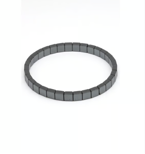 Hematite Small Square Rolex Bracelet – Natural Stone Unisex Bracelet - 1