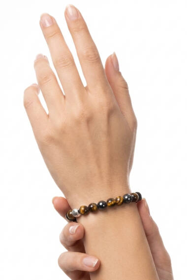 Hematite Tiger Eye Natural Stone Bracelet - 2