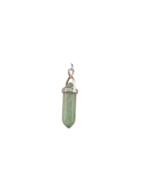 Hexagonal Column-Shaped Aventurine Stone Pendant - 1