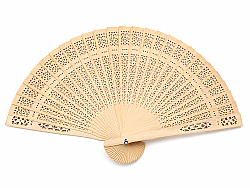 Holzfächer – Klappbarer Handfächer mit Dekorativem Design - 1