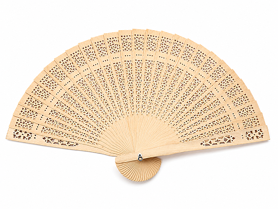 Holzfächer – Klappbarer Handfächer mit Dekorativem Design - 1