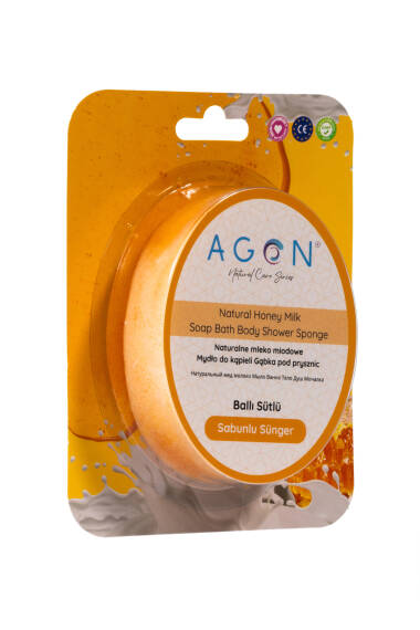 Honey & Milk Soap-Infused Body Sponge – Deep Cleansing and Moisturizing Care - 2