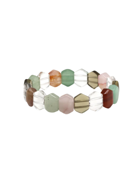 Honeycomb Design Chakra Natural Stone Rolex Bracelet – Colorful Unisex Bracelet - 2