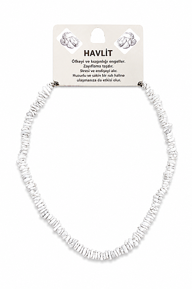 Howlite Natural Stone Necklace – Elegant Necklace with Genuine Howlite Stone - 1