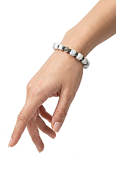 Howlith-Armband im Würfelschliff | Naturstein Energiearmband - 2