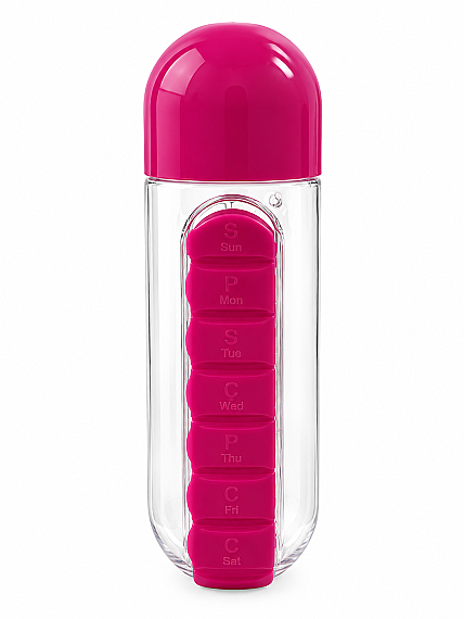 İlaç Kutulu Su Matarası 600 ml - 1