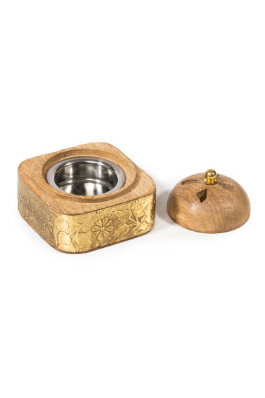 Küçük Kapaklı Metal Desenli Tütsülük - 4