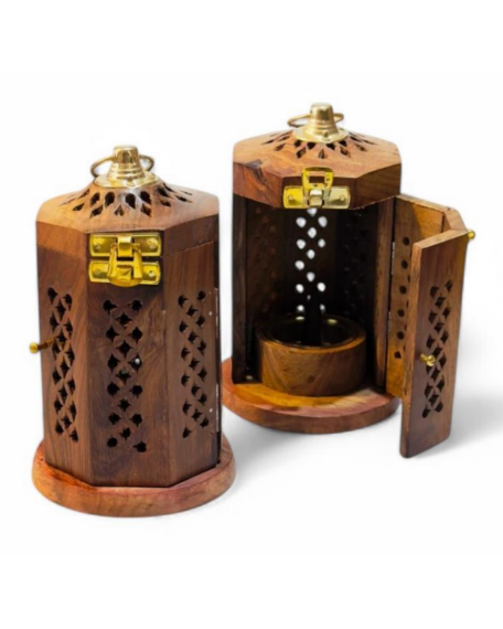 Lantern Wooden Cone Incense Burner - 1