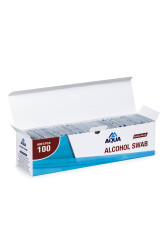 Lingettes alcoolisées Aqua 100 pièces – Lingettes stériles pratiques pour l’hygiène médicale - 2
