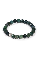Moss Agate Natural Stone Bracelet: - 