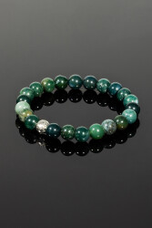 Moss Agate Natural Stone Bracelet: - 3