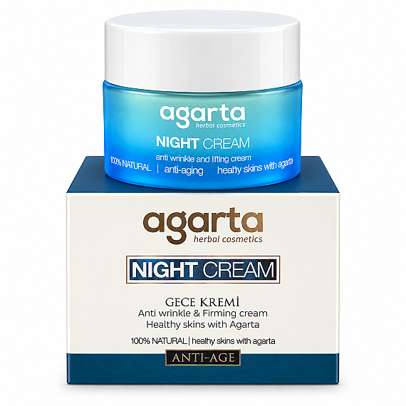 Natural Anti-Age Night Cream – With Hyaluronic Acid & Vitamin E (50 ml) - 3