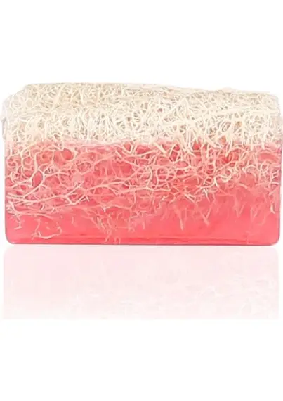 Natural Loofah Soap with Strawberry Extract | Handmade Exfoliating Natural Soap - 3
