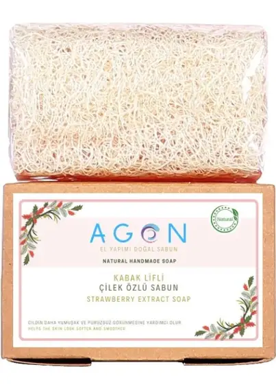 Natural Loofah Soap with Strawberry Extract | Handmade Exfoliating Natural Soap - 2