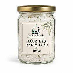 Natural Oral & Dental Care Salt 210 cc Glass Jar – Çankırı Rock Salt with Thyme, Mint & Clove - 