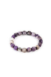 Natural Stone Cube Amethyst Bracelet - 