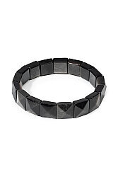 Obsidian Natural Stone Rolex Rectangular Bracelet – Handmade Elegant Design - İpekyol