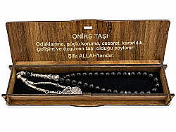 Oniks Doğal Taş Kutulu Tesbih - 