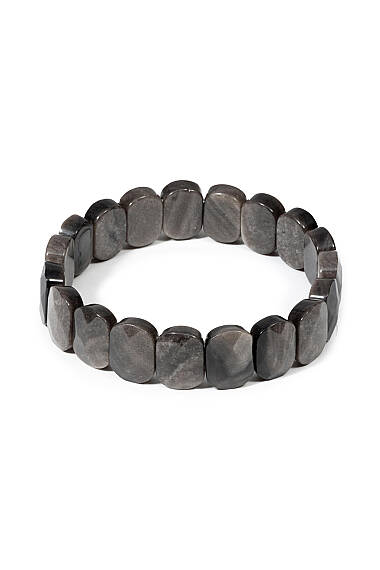 Oval Cut Silver Sheen Obsidian Rolex Bracelet - 1