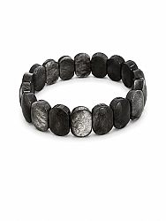 Oval Kesim Silver Yansımalı Obsidyen Rolex Bileklik - 
