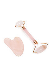 Pembe Kuvars Roller ve Gua Sha Masaj Seti - 