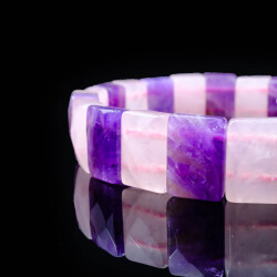 Pembe Kuvars Ve Ametist Doğal Taş Rolex Bileklik - 4