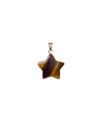 Pendentif en Pierre Œil de Tigre en Forme d’Étoile - 