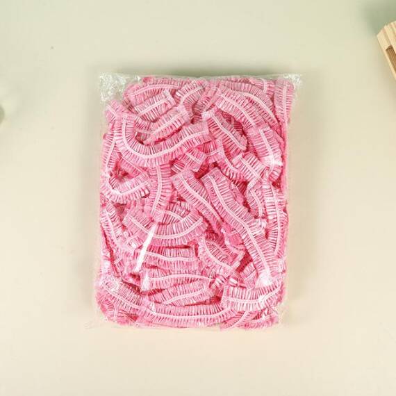 Pink Disposable Hair Protection Cap – 10 Pack Hygienic Hair Cover - 1