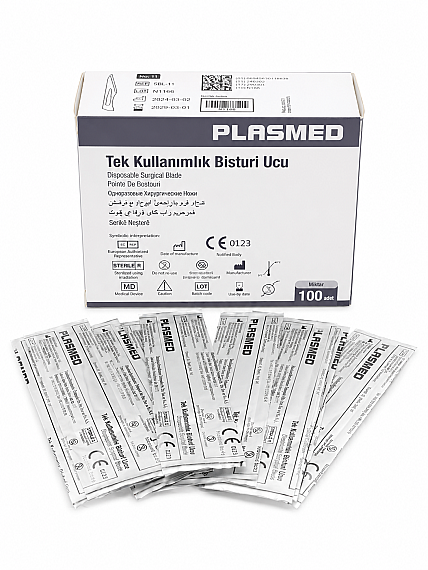 Plasmed Scalpel Blade No.11 – 100 Pack Sterile Disposable Surgical Blades - 2