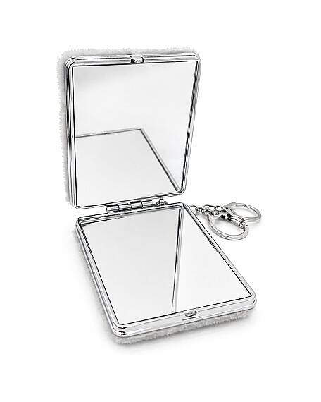 Plush Mirror Keychain – Portable Pocket Mirror, Soft Plush Cover, Compact Makeup Mirror - 1