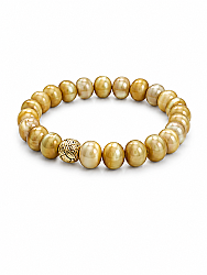 Real Gold Pearl Bracelet - 