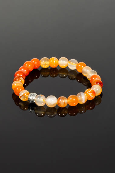 Red Agate Natural Stone Bracelet: - 3