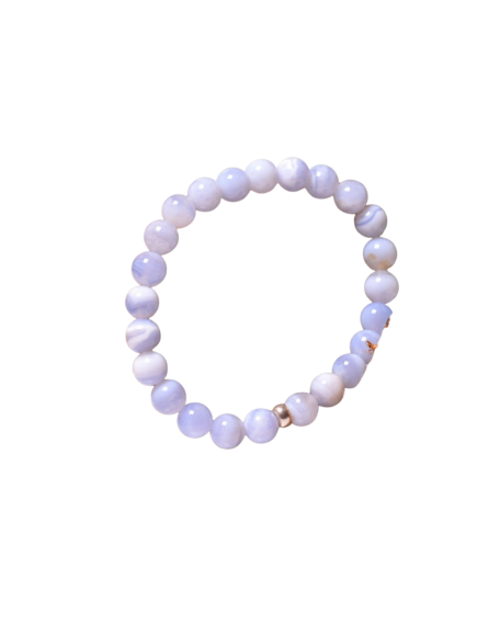 Rosa Chalcedon Naturstein Armband - 1