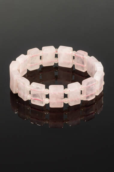 Rose Quartz Natural Stone Bracelet (Rectangle) - 3