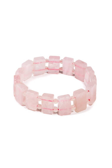 Rose Quartz Natural Stone Bracelet (Rectangle) - 1