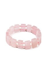 Rose Quartz Natural Stone Bracelet (Rectangle) - 1