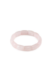 Rose Quartz Natural Stone Rolex Bracelet (Rectangle Cut) - İpekyol