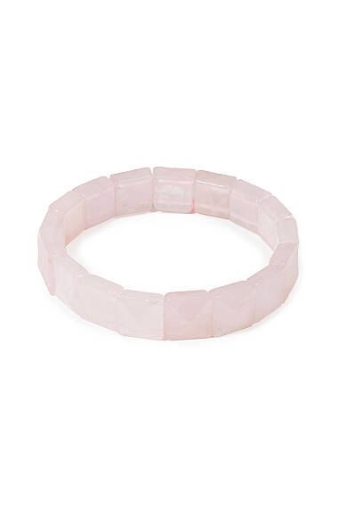 Rose Quartz Natural Stone Rolex Square Bracelet – Handmade Elegant Design - 1