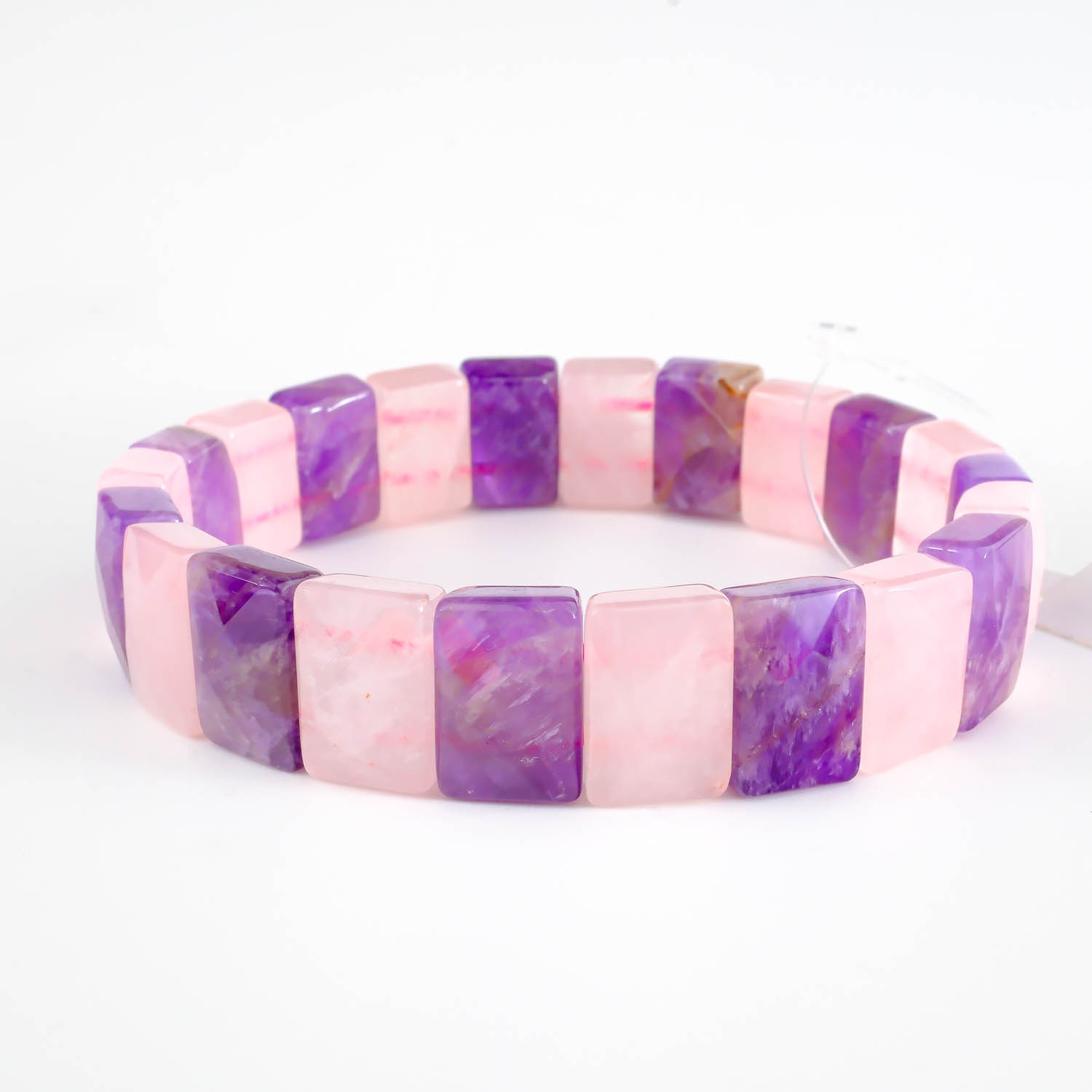 Rosenquarz & Amethyst Naturstein Rolex Armband – Handgefertigtes Elegantes Design - 3