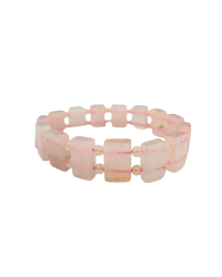Rosenquarz Naturstein Armband (Rechteckig) - 2