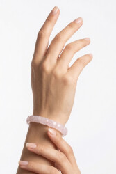 Rosenquarz Naturstein Rolex Armband (Rechteckig) - 2