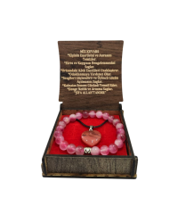 Schmuckset aus Mix-Quarzstein Halskette und Armband mit Geschenkbox - 2